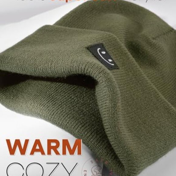 Unisex Knit Beanie Cuffed Winter Hat Soft Warm Ski Skull Cap - Picture 3 of 7